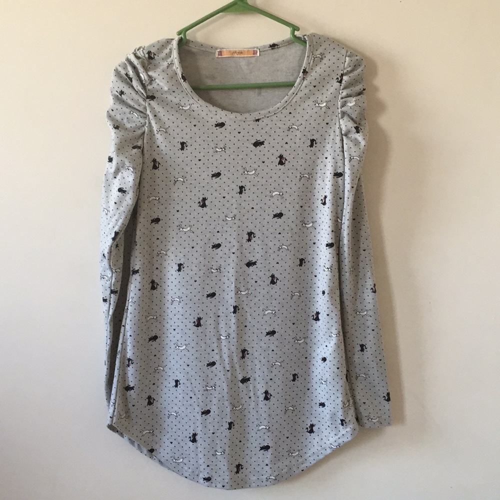 Women's long sleeve cat pattern tops - Picture 1 of 3